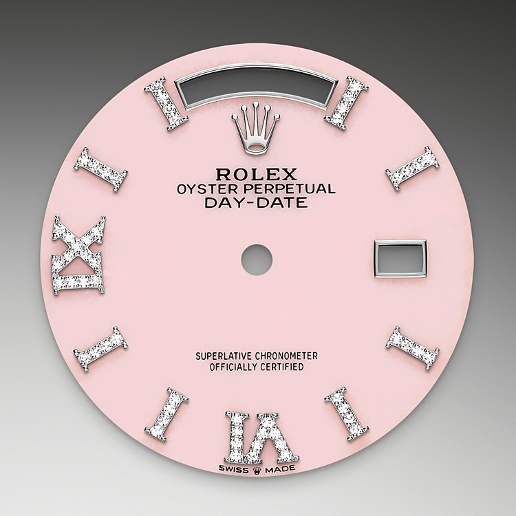 Day-Date M128349RBR-0008 - Il quadrante in opale rosa | L'Angolo delle Ore