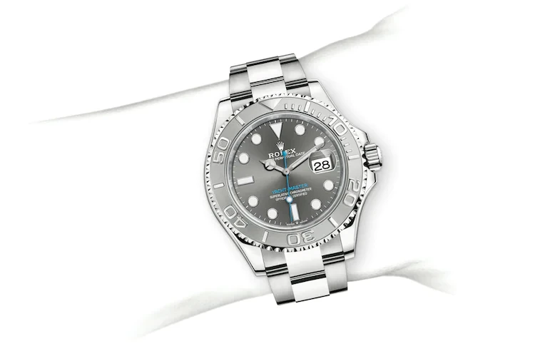 Yacht Master di Rolex in Rolesium combination of Oystersteel and platinum M126622 0001 L Angolo delle Ore