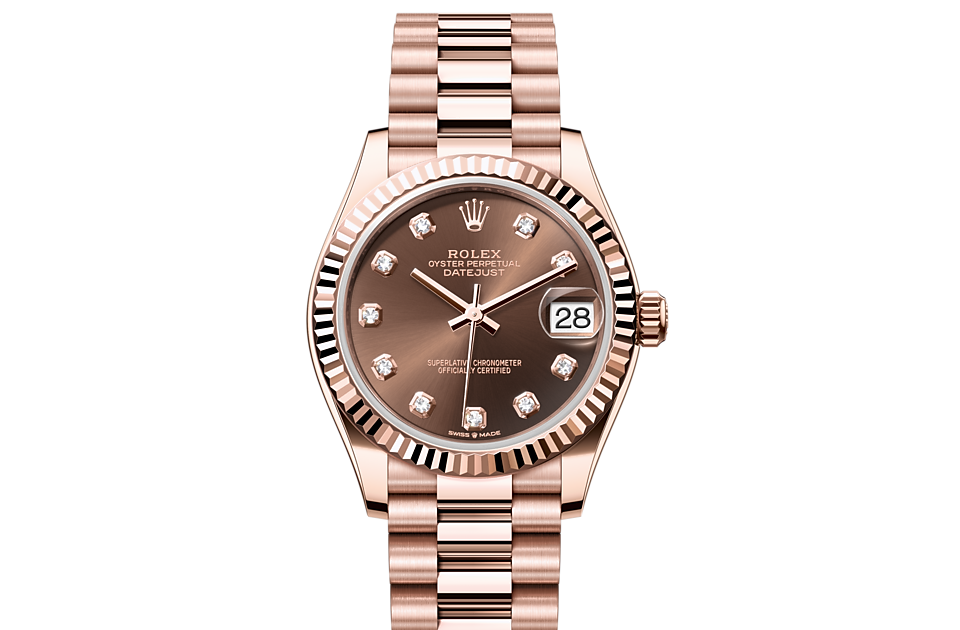 Datejust di Rolex in 18 ct Everose gold M278275 0010 L Angolo